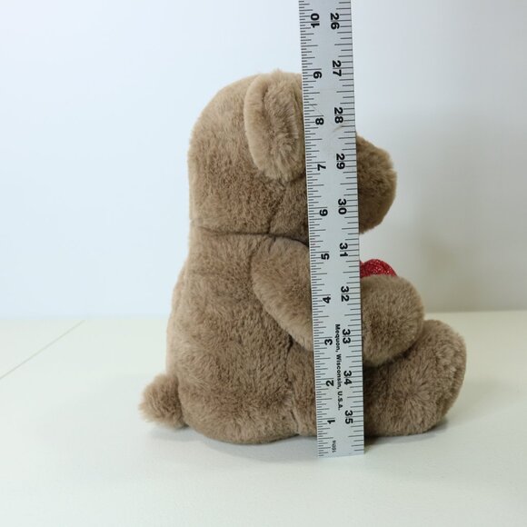 Aurora Brown Bear Holding Heart Soft Plush Stuffed Animal Toy Valentine - Picture 11 of 12